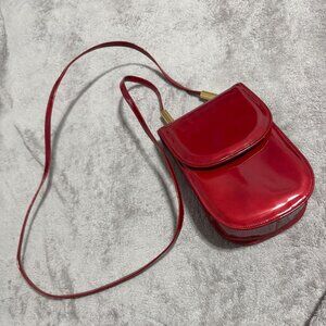 Stuart Weitzman Red Patent Leather Crossbody Purse